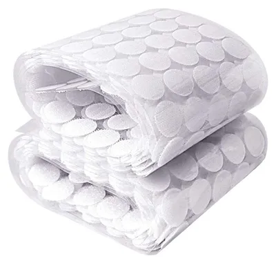 Produktbild von 1000 Stück 20mm Klettpunkte Selbstklebend, 500 Paar Self Adhesive Klett Klebepunkte Geeignet für Papier, Kunststoff, Glas, Leder, Metall, Kleidungsstücke (Weiß)
