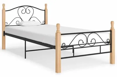Obrázok produktu pre Kovový rám postele, 90 x 200 cm, farba: čierna