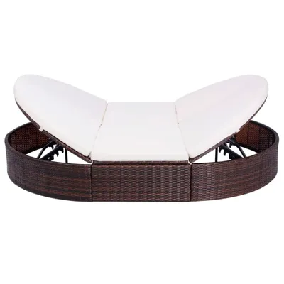 Immagine prodotto di Lettino da esterno con rivestimento in poly rattan marrone