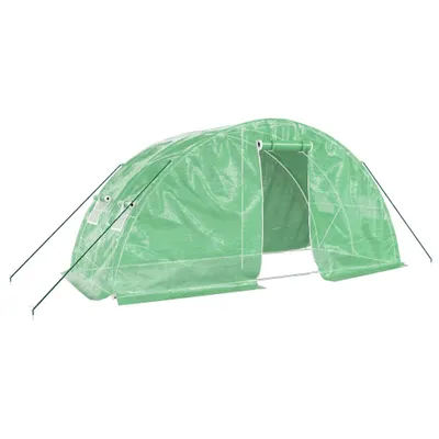 Produktbild von vidaXL Gewächshaus mit Stahlrahmen Grün 10 m² 5x2x2,3 m