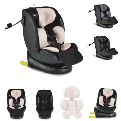 Produktbild von Cangaroo Kindersitz i-Size Castor (40-150cm) Gruppe 0/1/2/3 Isofix, Kopfschutz beige/rosa