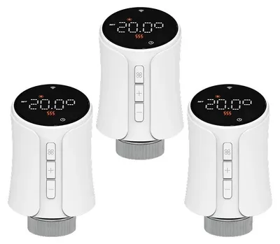Zdjęcie produktu dla Inteligentny termostat z siłownikiem, sterowanie za pomocą aplikacji, kompatybilny z asystentami głosowymi, standard Zigbee 3.0