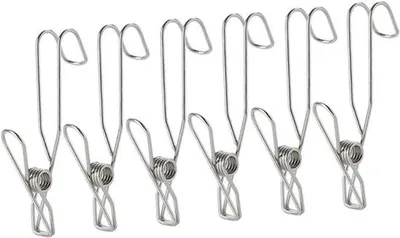 Produktbild von Famanu Kleidungsklemmen - Platzsparend und rostfrei - 11x2x2cm - Silber