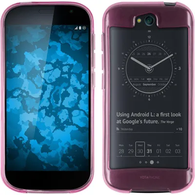 Produktbild von PhoneNatic Case kompatibel mit Yota Yotaphone 2 - rosa Silikon Hülle transparent + 2 Schutzfolien
