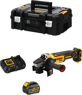 Produktbild von Winkelschleifer DeWALT DCG418T1 FlexVolt (1 x 54V/18V 6,0Ah + DCB116 + TSTAK II)