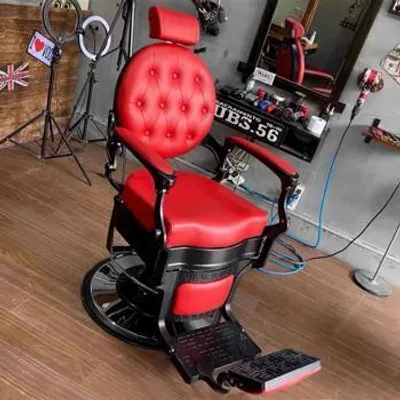 Produktbild von 360Home Vintage Drehstuhl Stuhl Rückenlehne Design Coiffeurstuhl C  Rot