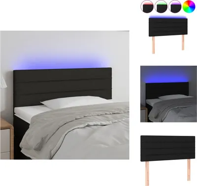 Produktbild von vidaXL LED Kopfteil Schwarz 80x5x78/88 cm Stoff -  Kopf- & Fußenden