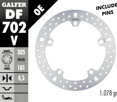 Produktbild von Bremsscheibe Set Galfer 2x DF702V ROUND starr vorne 305x4,5mm für BMW F GS R GT Adventure CL Edition 40 Years K LT Paris Dakar RS 750 - 1250 ccm Bj. 1993 - 2023