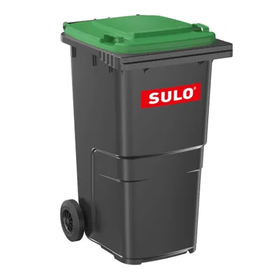 Produktbild von Mülltonne 240 Liter SULO CITYBAC CLASSIC  Grau mit Grünem Deckel | Der Standard | Deutsche Straßenstellung