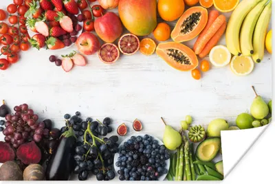 Produktbild von MuchoWow® Poster Obst - Regenbogen - Erdbeere - Weintrauben - Papaya 180x120 cm - Fotoplakat