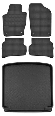 Produktbild von Gummimatten + Kofferraumwanne für Skoda Fabia II 2007-2014 (Kombi) – Schwarz, passgenau – Wielganizator