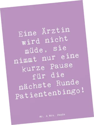 Produktbild von Mr. & Mrs. Panda Postkarte Spruch Ärztin Pause - Lavendeltraum - Geschenk, Beruf, Geschenke mit Herz, Berufsprodukte, Hingabe, Arztpraxis, für Berufstätige, einzelkarte