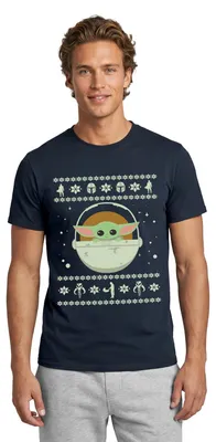 Produktbild von Star Wars: Mandalorian Grogu Weihnachten Männer T-Shirt, S, Navy