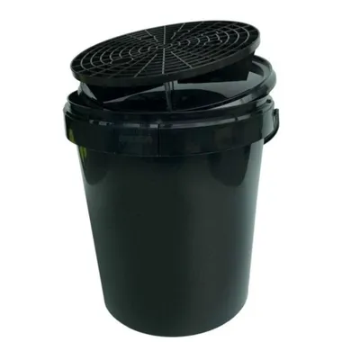 Immagine prodotto di secchio con coperchio e griglia 15 litri nero