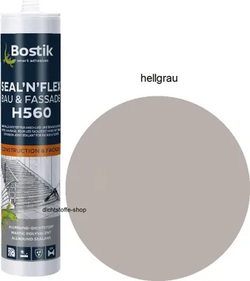Produktbild von Bostik H560 Seal N Flex Bau & Fassade 1K Hybrid Dichtstoff 290ml Kartusche Hellgrau