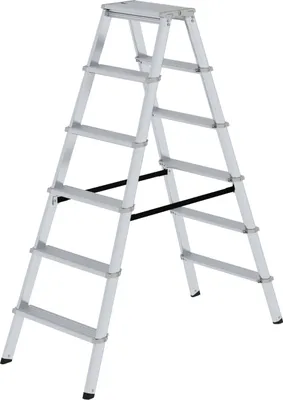 Produktbild von ML Stufen-Stehleiter beidseitig begehbar 2x6 Stufen