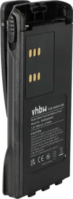 Produktbild von vhbw Akku kompatibel mit Motorola GP338, GP339, GP540, GP329, GP330, GP340, GP360, GP380 Funkgerät, Walkie Talkie (1800 mAh, 7,2 V, NiMH) + Gürtelclip