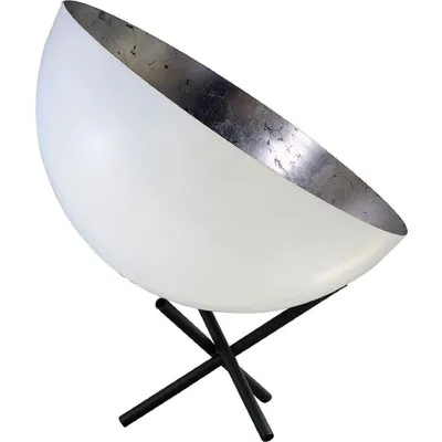 Produktbild von masterlight Tischleuchte Larino 1-flammig Stahl Weiß-Blattsilber Ø40cm