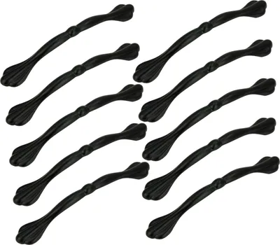 Immagine prodotto di Maniglie per mobili in alluminio nero, 128 mm - set di 10 con finitura opaca per eleganti armadi da cucina e ristrutturazioni di mobili.