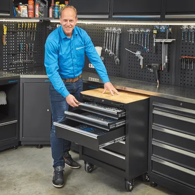Productafbeelding van Gereedschapswagen 5 laden met houten werkblad