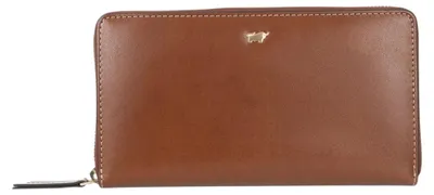 Immagine prodotto di Portafoglio ALICE con zip, 18 scomparti per carte, color marrone, in pelle, da donna