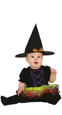 Produktbild von Baby Hexe mit Tüll bunt Kostüm für Kinder Gr. 74-92, Größe:74/80