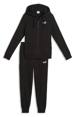Productafbeelding van Puma joggingpak voor dames, gemaakt van katoen, met capuchon, kleur: zwart, maat: L