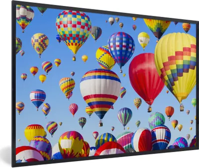 Produktbild von MuchoWow® Gerahmtes Poster Ballon - Farben - Muster 90x60 cm - Poster mit Schwarzem Bilderrahmen Wandposter Rahmen Foto Bilder - Fotorahmen - Foto-Plakat