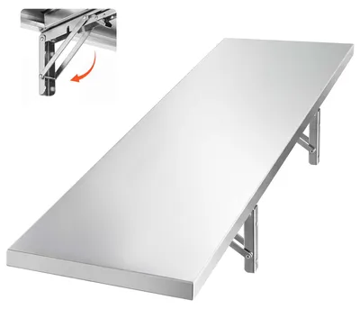 Produktbild von VEVOR Wandregal 136 kg 305 x 1219 mm Klappbares Edelstahlregal für Großküchen Private Küchen Servierwagen und Garagen, Wandmontage Regal mit Verstärkten Halterungen und Glatter Oberfläche
