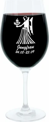 Immagine prodotto di Leonardo Weinglas 400 ml, Motivglas, Sternzeichen Jungfrau, Geschenk, Stimmungsglas mit Gravur, Moodglas, 22 cm