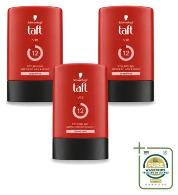 Obrázok produktu pre 3 ks stylingového gélu Taft V12 – extrémne silná fixácia – 300 ml – balenie s 3 kusmi