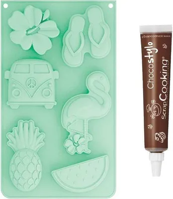 Produktbild von Kuchenförmchen aus Silikon - Sommer + Schokoladenstift