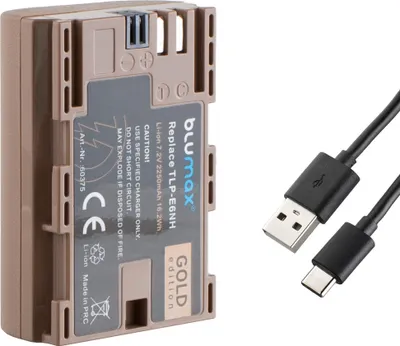 Produktbild von Blumax Akku passend für Canon LP-E6NH R7 R6 Mark II - mit Typ-C- 2250 mAh 7,2V