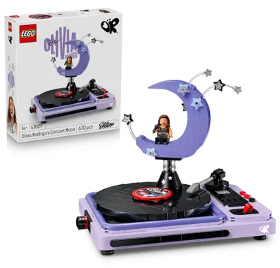 Produktbild von LEGO Editions Olivia Rodrigos Konzertmond - Spielzeug Plattenspieler, Schallplatte & Minifigur - Musik Deko für den Nachttisch - Geschenk für Teenager Mädchen ab 14 Jahren & Fans - 43029