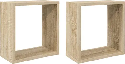 Immagine prodotto di vidaXL Scaffali a cubo 2 pezzi rovere Sonoma 30x15x30 cm