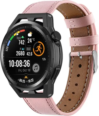 Produktbild von Strap-it Huawei Watch GT Runner Armband Leder (Rosa)