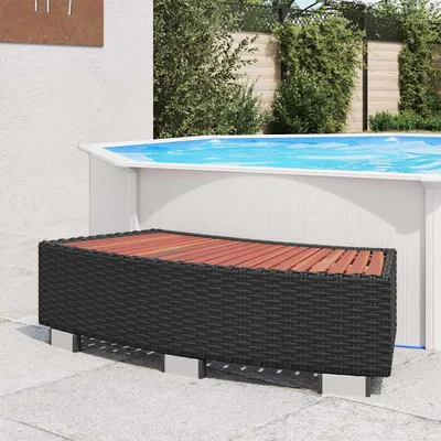 Produktbild von vidaXL Spa-Einstiegsstufe Poly Rattan 92×45×25 cm Schwarz