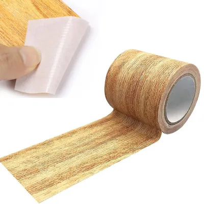 Produktbild von Holz Reparaturklebeband – Möbel Reparaturband – Holzmaserung Klebeband – Furnierband – Kantenband – selbstklebend – 5,7 cm x 4,57 m – wasserfest