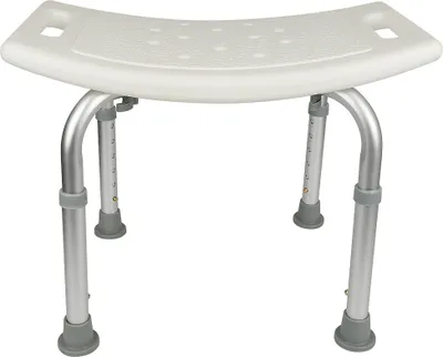 Produktbild von Duschstuhl,Badstuhl, Duschhocker,unterstützte Dusche, höhenverstellbar, weiß