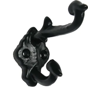 Produktbild von 1 Garderobenhaken Handtuchhaken Wandhaken Kleiderhaken 65x32mm schwarz vintage