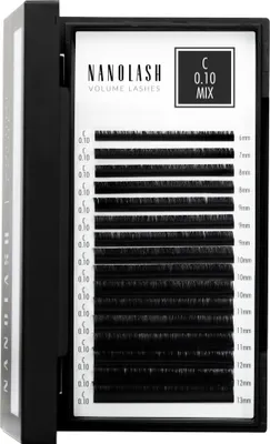 Produktbild von Wimpernextensions zur Volumentechnik Nanolash 0.10 C Curl 6-13mm Mix Länge
