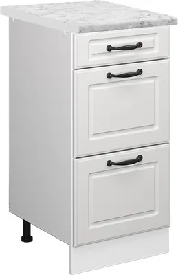 Immagine prodotto di Mobiletto base per cucina Vicco R-Line Bianco rustico 40 cm PL Marmo, Model 45911