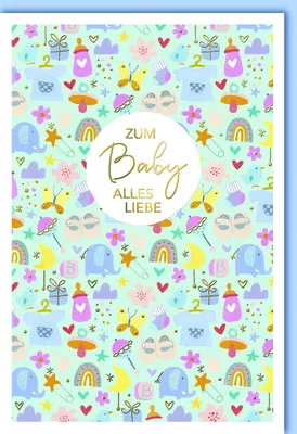 Produktbild von Geburt – Baby – Freudiges Ereignis - Karte mit Umschlag - Junge, Zum B