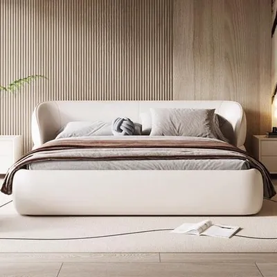 Immagine prodotto di Letto funzionale bianco Letti imbottiti di design Letti da letto Struttura in legno