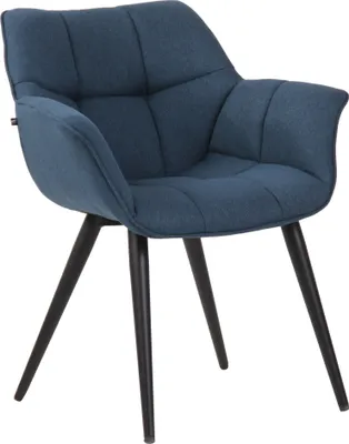 Produktbild von TPFLiving Esszimmerstuhl Rosini Stoff Gestell Metall matt schwarz blau