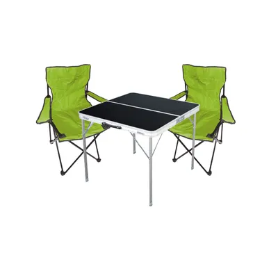3-teiliges Campingmöbel Set limegrün Tisch+Campingstühle mit Tasche