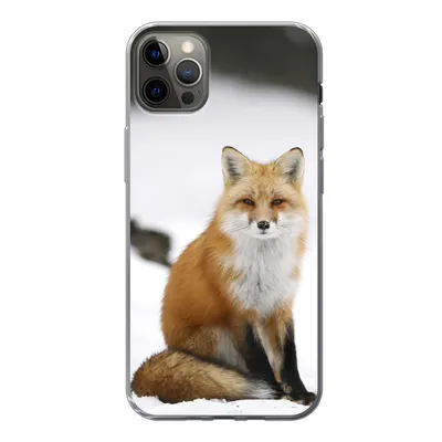 Produktbild von MuchoWow® Handyhülle Schutzhülle Hülle für iPhone 12 Pro Max Fuchs - Schnee - Winter Silikon Softcase Handy Hülle - Hartschale