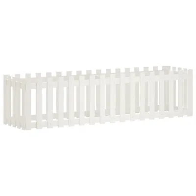 Produktbild von vidaXL Hochbeet Lattenzaun-Design Weiß 200x50x50 cm Massivholz Kiefer