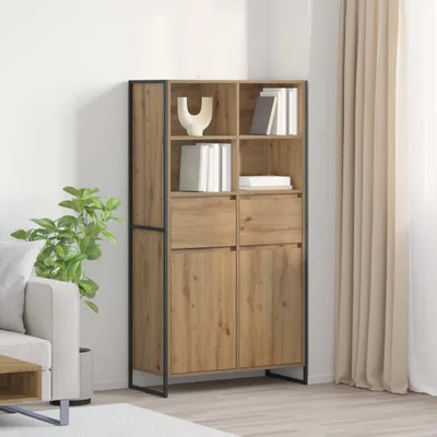 Image de Maison Exclusive - Buffet 2 pièces artisanal en chêne 81 x 36 x 150,5 cm