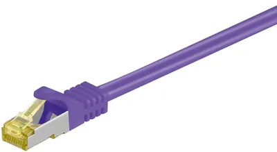 Produktbild von Síťový kabel CAT 6a se surovým kabelem CAT 7, 500 MHz, S/FTP, LS0H, fialový - délka: 5,0 m